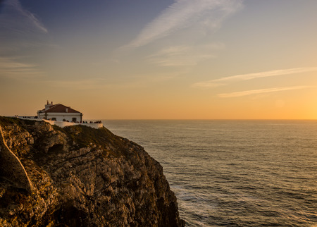 scenic view of the cliff close to the cape of san vicent, algarve portugalのeditorial素材