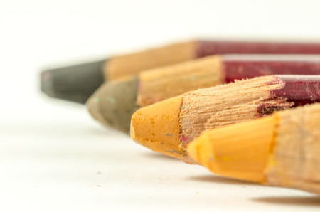 still life of coloured pencil with the color of fall, paletteの写真素材