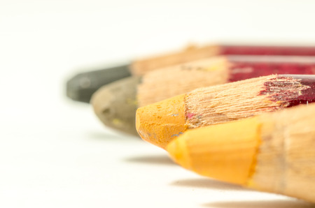 still life of coloured pencil with the color of fall, paletteの写真素材
