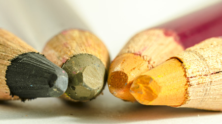 still life of coloured pencil with the color of fall, paletteの写真素材