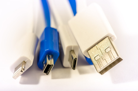 usb cables for different devices. charge or connection. technology
