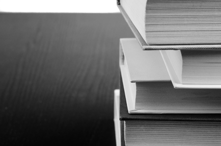 still life of a pile of books in black and white. culture. education.の写真素材
