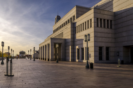 frontal view of the cathedral of mormons in salt lake city. Utath, United statesの写真素材