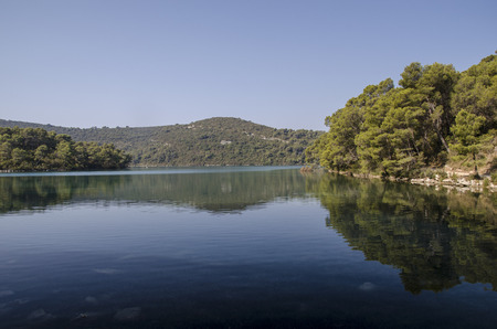 seascape at mljiet island national park. big lake coast. croatia, dalmatia.の写真素材