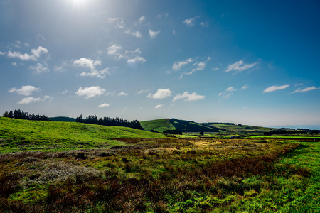 panorama of the countryside  in azores islands. portugalの写真素材