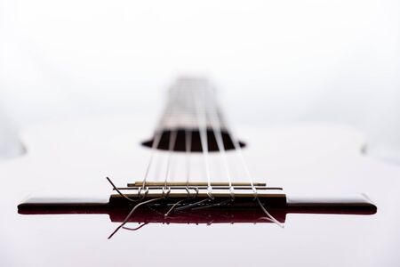 view of my spanish red guitar. music, art.の写真素材