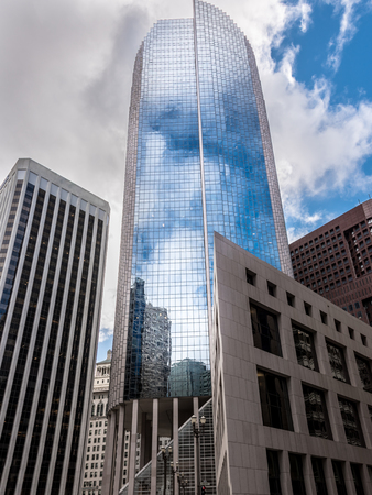 window tower is reflecting the blue skyのeditorial素材