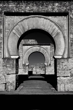 view of the ancient ruin of medina azhara close to cordoba, spainの写真素材