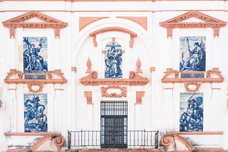 view of traditional ornamental tile (azulejos) in seville. anadalucia. spainの写真素材