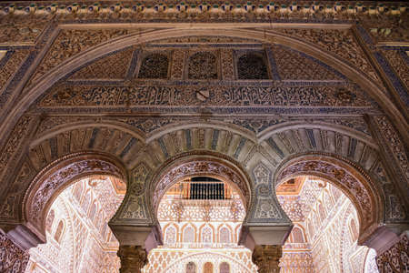 view of the interior of the royal palace in seville. spainのeditorial素材