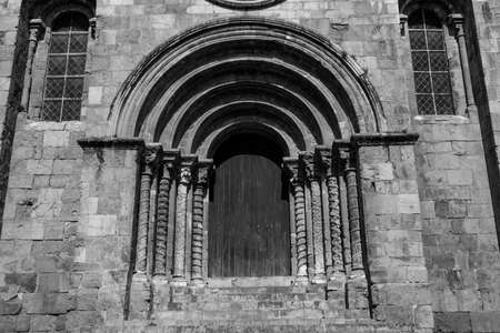 COIMBRA, PORTUGAL - summer 2019: Medieval Church of Santiago in Coimbra, Centro region, Portugal....