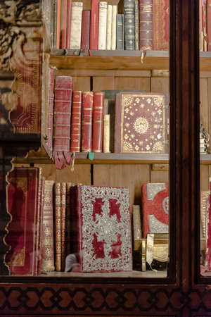 old book in old library. education. literature.の写真素材