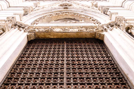 details of the door at Naples Chathedral, Italy.の写真素材
