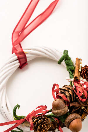 christmas garland isolated on white background.の写真素材