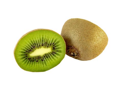 fresh kiwi fruit isolated on white の写真素材