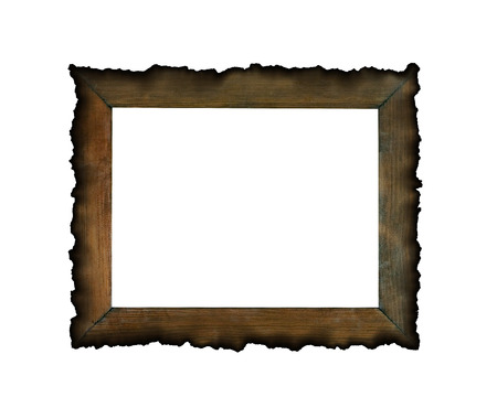vintage frame wood burntの写真素材