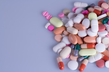 Colored pills, tablets and capsulesの写真素材