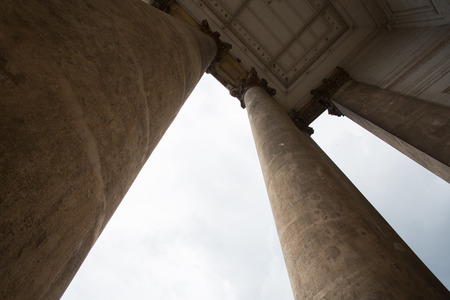 high colums around the famous Basilica on Hungaryの写真素材