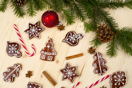 gingerbread background christmasの写真素材