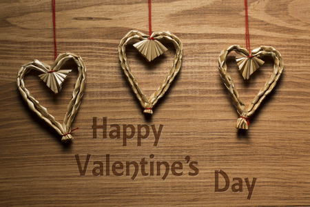 heart on the wooden background.の写真素材