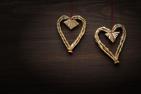 heart on the wooden backgroundの写真素材