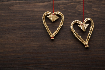 heart on the wooden backgroundの写真素材
