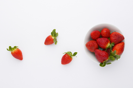  fresh strawberries in  bowlの写真素材