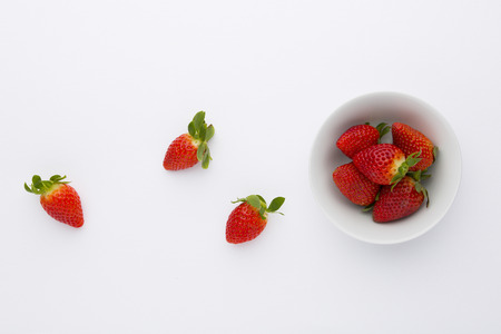  fresh strawberries in  bowlの写真素材