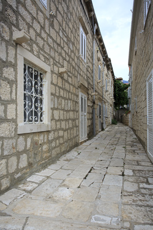 old town historic center in Korculaの写真素材