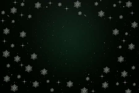 Abstract green christmas background with snowflakesの写真素材