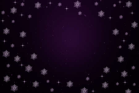 Abstract purple christmas background with snowflakesの写真素材