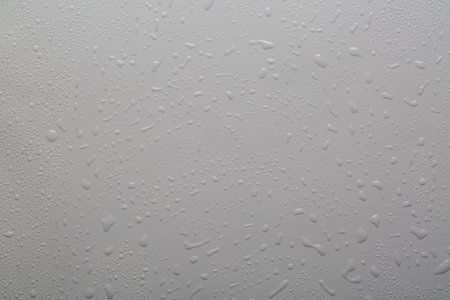 Water drops on a plastic surfaceの写真素材