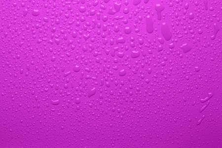 Water drops on a pink color surfaceの写真素材