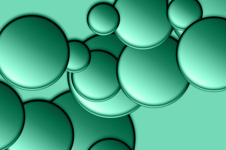 gradient circles background, green color seamless patternの写真素材