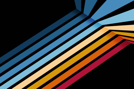Vintage Striped Backgrounds, Posters, Banner Samples, Retro Colors from the 70s, lines. shapesの写真素材