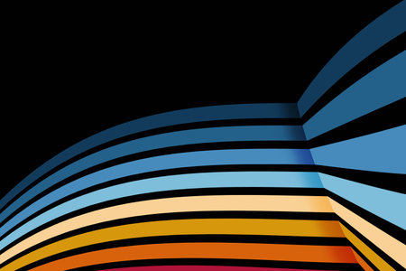 abstract background with stripes in blue and orange colors, vector illustrationの写真素材