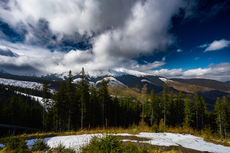 jasna Slovakia spring landscape for backgroundの写真素材