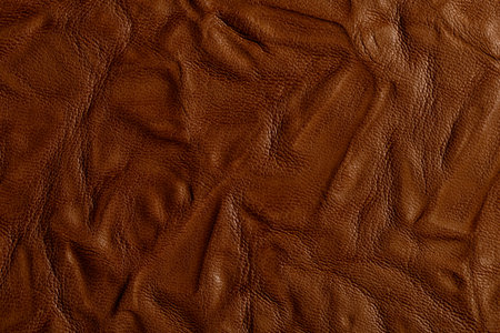 Leather, animal skin, textured surface, dark brown close up parchment structure, abstract crumpled...