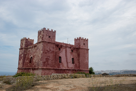 MELLIEHA, MALTA - AUGUST 06, 2018: the famous Saint Agatha's Tower in Malta.のeditorial素材