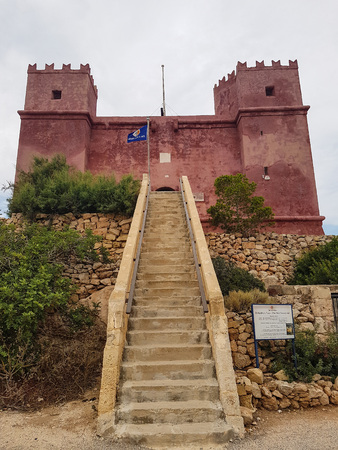 MELLIEHA, MALTA - AUGUST 06, 2018: the famous Saint Agatha's Tower in Malta.のeditorial素材