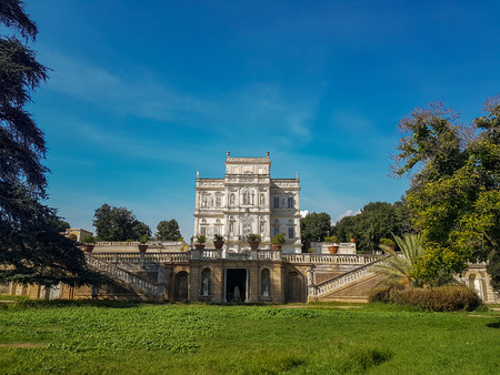ROME, ITALY - SEPTEMBER 09, 2018: Villa Pamphilj in Rome with a garden and a blue sky.のeditorial素材