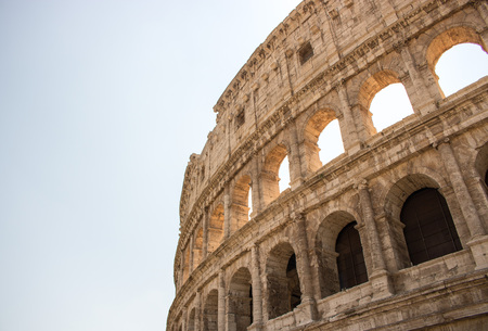 Rome, Italy - July 24, 2018: detail of the Colosseum in Rome in a sunny day, Italy.のeditorial素材