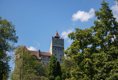 BRAN, ROMANIA - AUGUST 15, 2018: Bran Castle, Transylvania, Romania, known as "Dracula's Castle".のeditorial素材