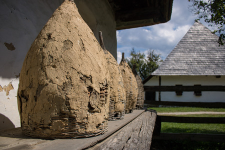 BRAN, ROMANIA - AUGUST 15, 2018: view of ancient tools in Bran Village Museum, Romania.のeditorial素材