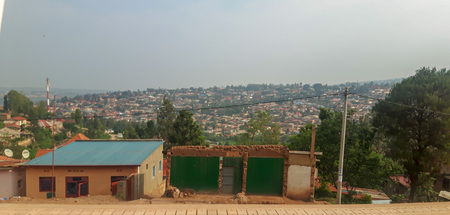 Top view of an African city.のeditorial素材