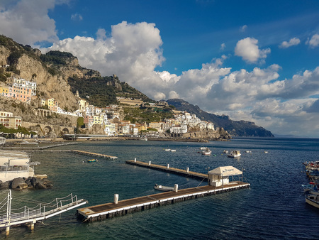 Amalfi, Italy - December 31, 2018: amazing view of Amalfi coast (Amalfi Coast) in Italy.のeditorial素材