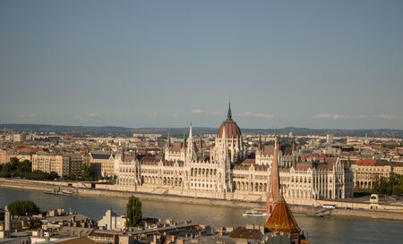 View of the city of Budapest in a sunny day of august.のeditorial素材