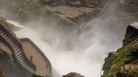 Waterfall in "El Pailon Del Diablo" in Ecuadorのeditorial素材