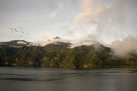 Amazing view of Laguna Cuicocha in Ecuadorの写真素材