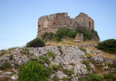 Santa Maria di Leuca, Italy - August 07, 2020: view of Torre dell'Omomorto, Italy.のeditorial素材